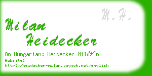 milan heidecker business card